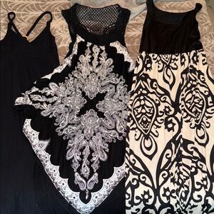 Elegant Black and White Patterned Dress